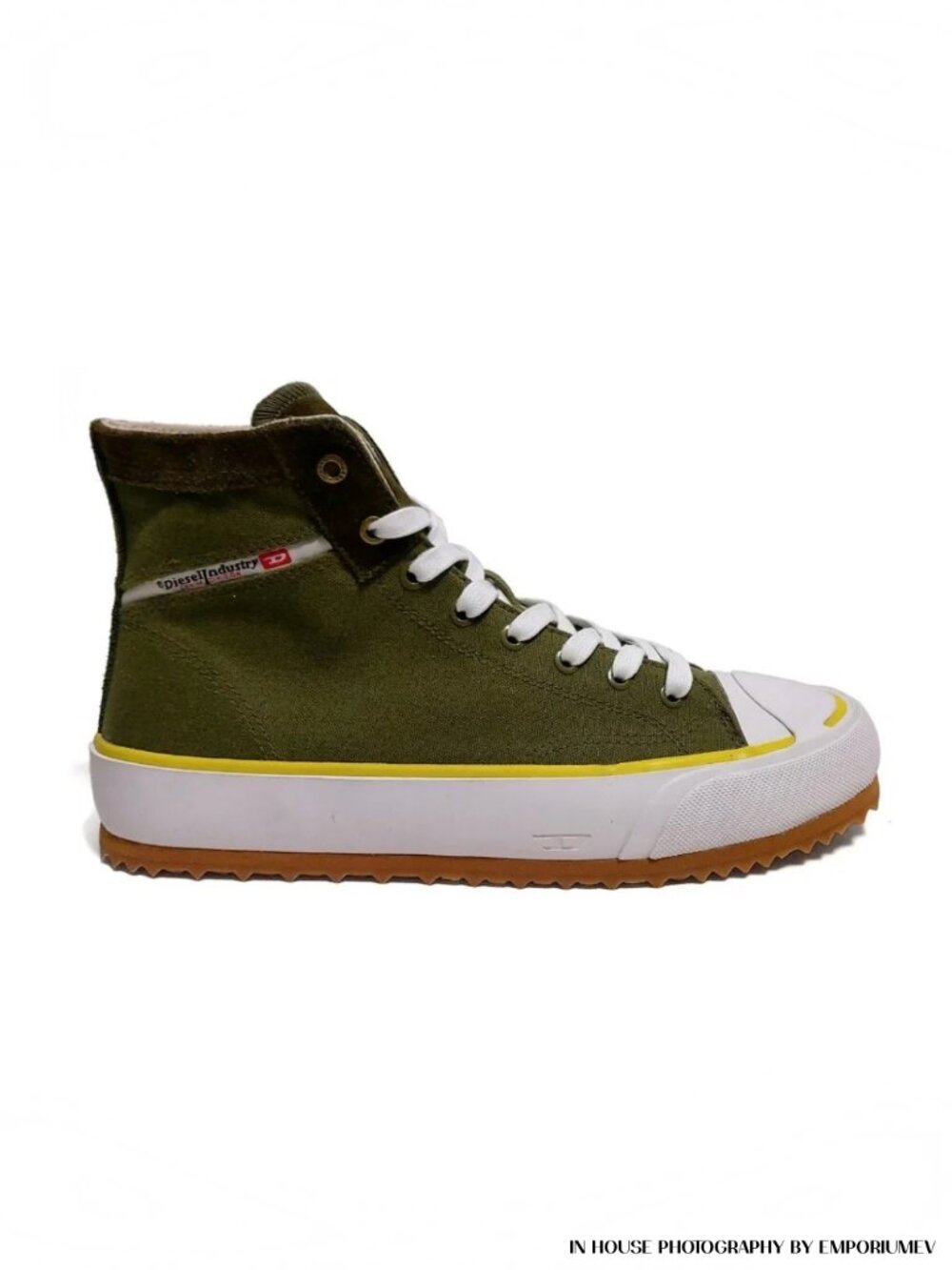 Diesel Principa Avocado Fabric Men 11 US High Top Platform Lace Up Sneakers